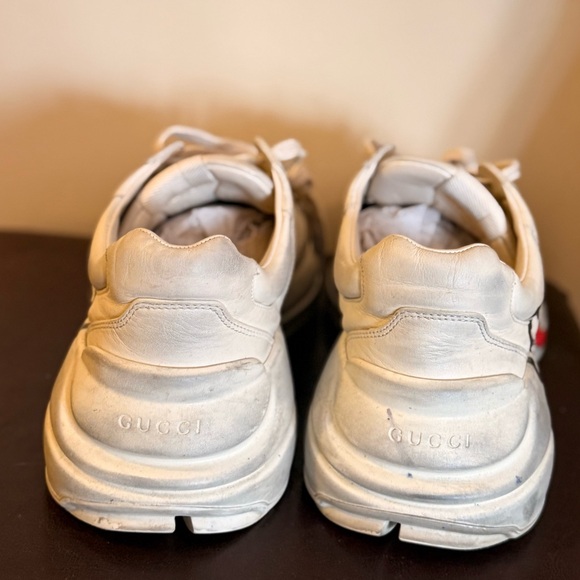 Gucci Rhyton Lips mouth Print Chunky Sneakers White Leather Men’s 7 Women’s 9 - Picture 5 of 7